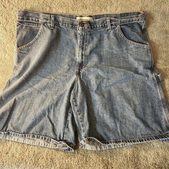 Faded Glory Mens Carpenter Shorts Size 44 Utility Pockets Light Wash High Rise - Picture 1 of 10